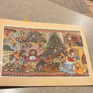 Cozy Christmas Print with Tree and Fireplace Lucy Rigg 1984